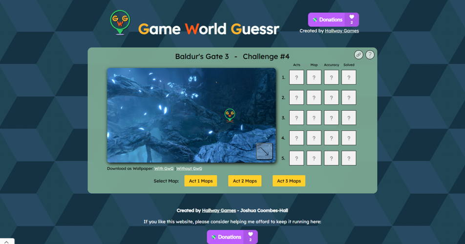 A background screenshot of Game World Guessr